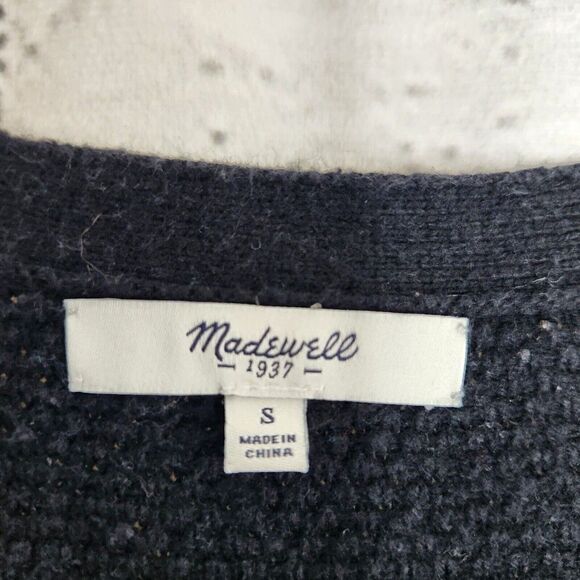 Madewell Black Feature Pullover Knit Crew Neck Sweater Women's Size Small - Picture 10 of 11